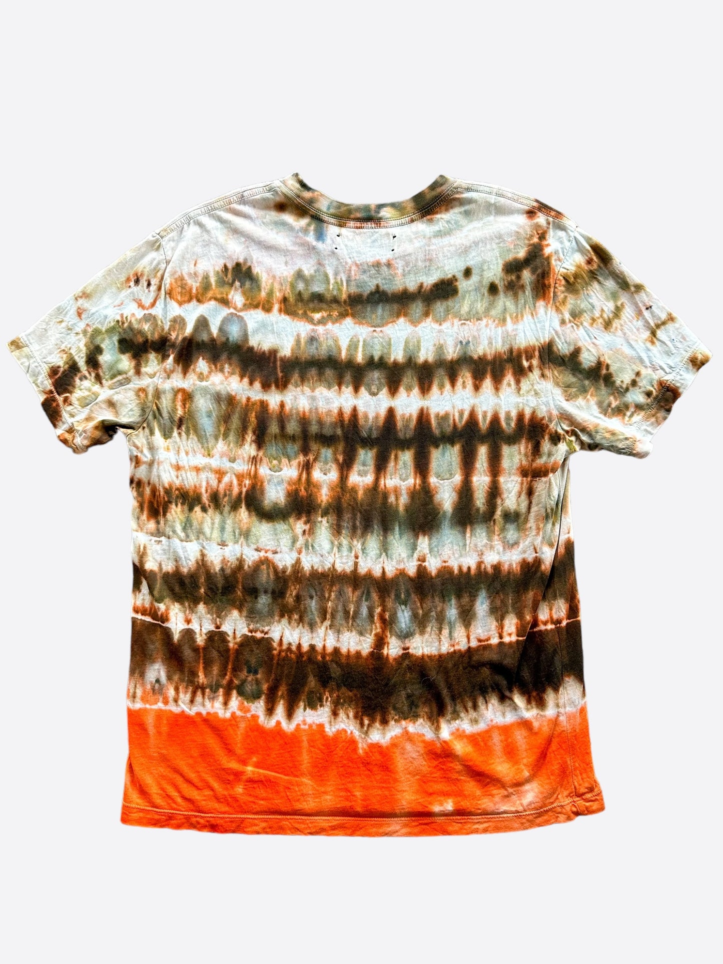 Amiri Orange Bleach Tie-Dye Embroidered Logo T-Shirt