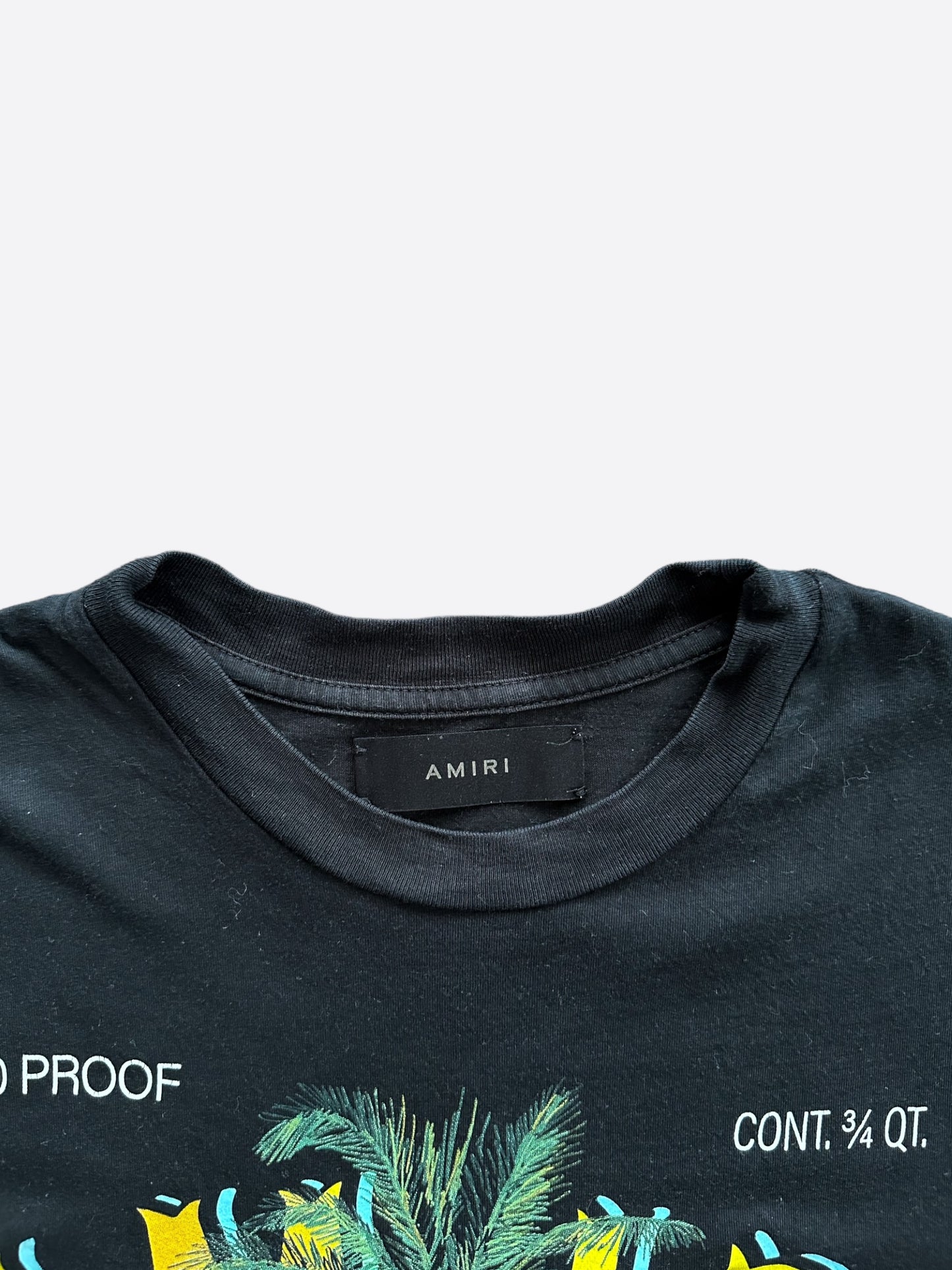 Amiri Black Rum Label Logo T-Shirt