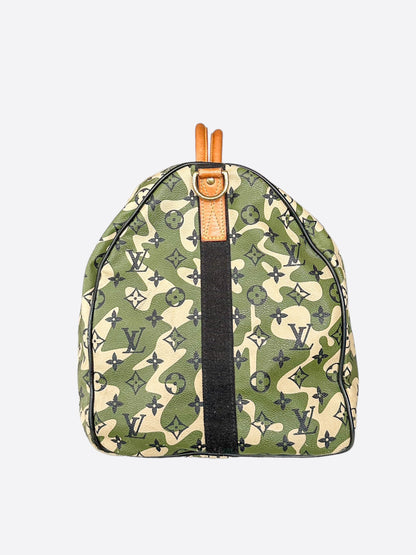 Louis Vuitton Takashi Murakami Camo Monogram Keepall 55