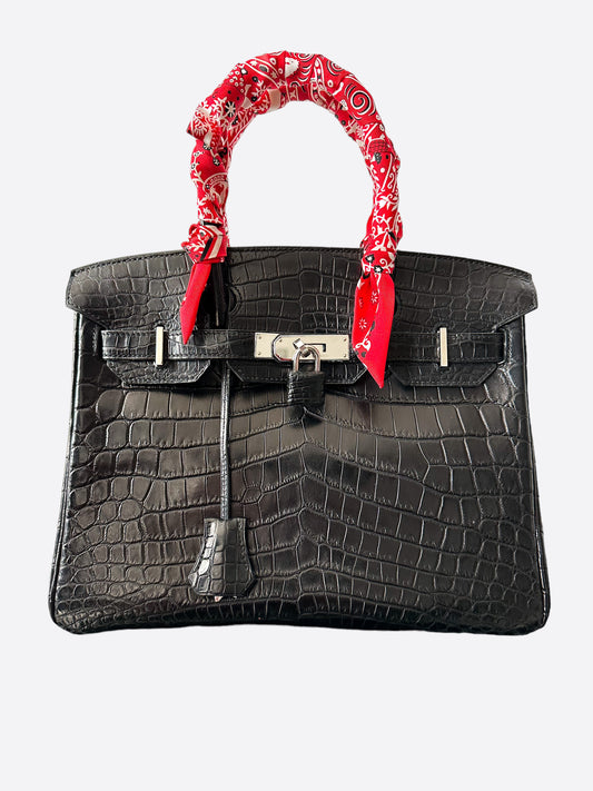 Hermès Black Matte Niloticus Crocodile Birkin 30