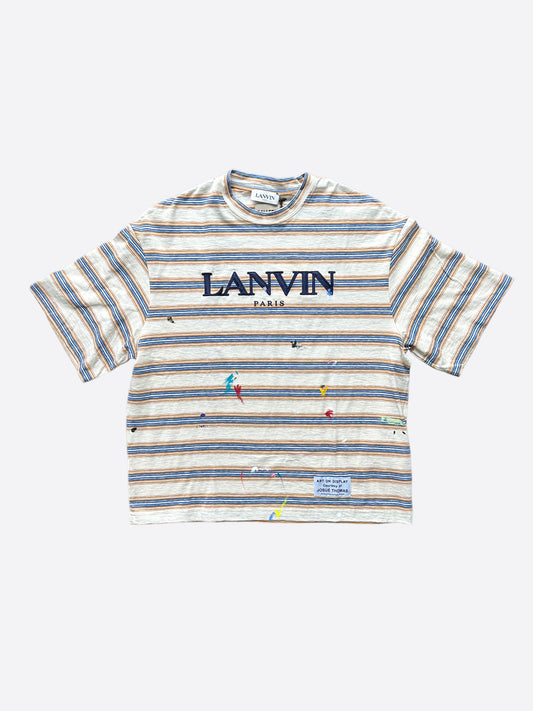 Gallery Dept Lanvin Striped Paint Splatter Logo T-Shirt