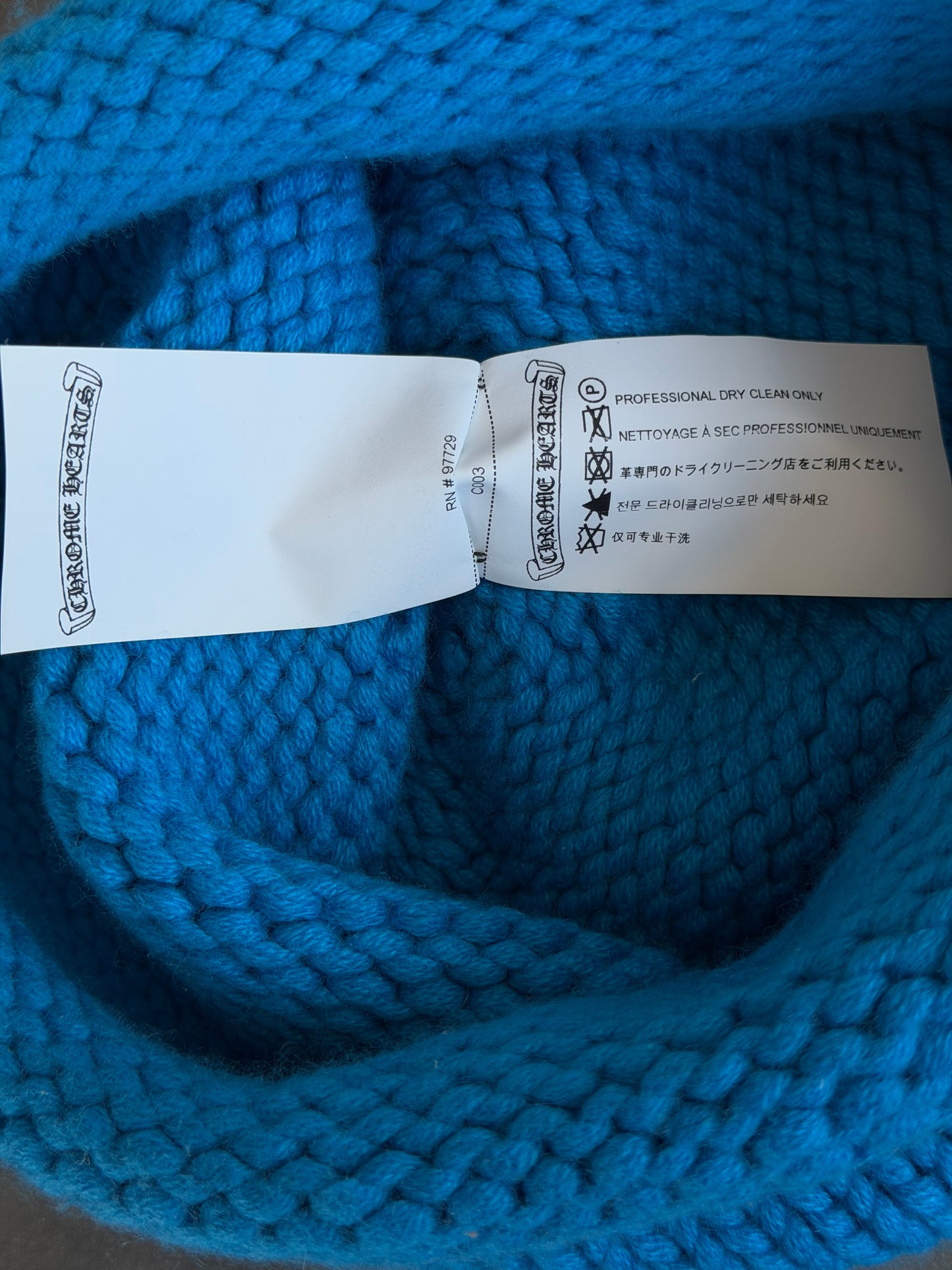 Chrome Hearts Blue & Purple Cross Patch Cashmere Beanie