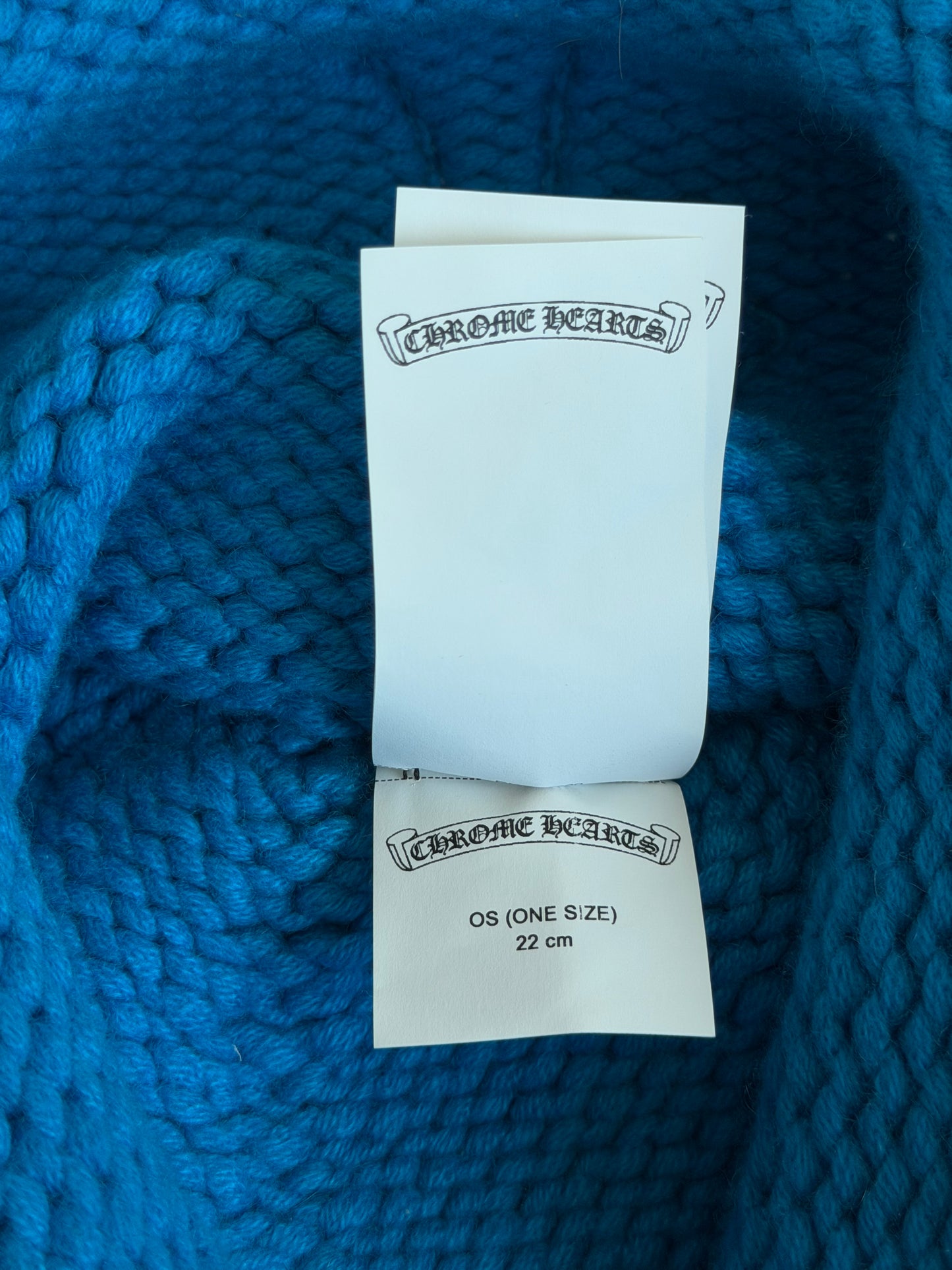 Chrome Hearts Blue & Purple Cross Patch Cashmere Beanie