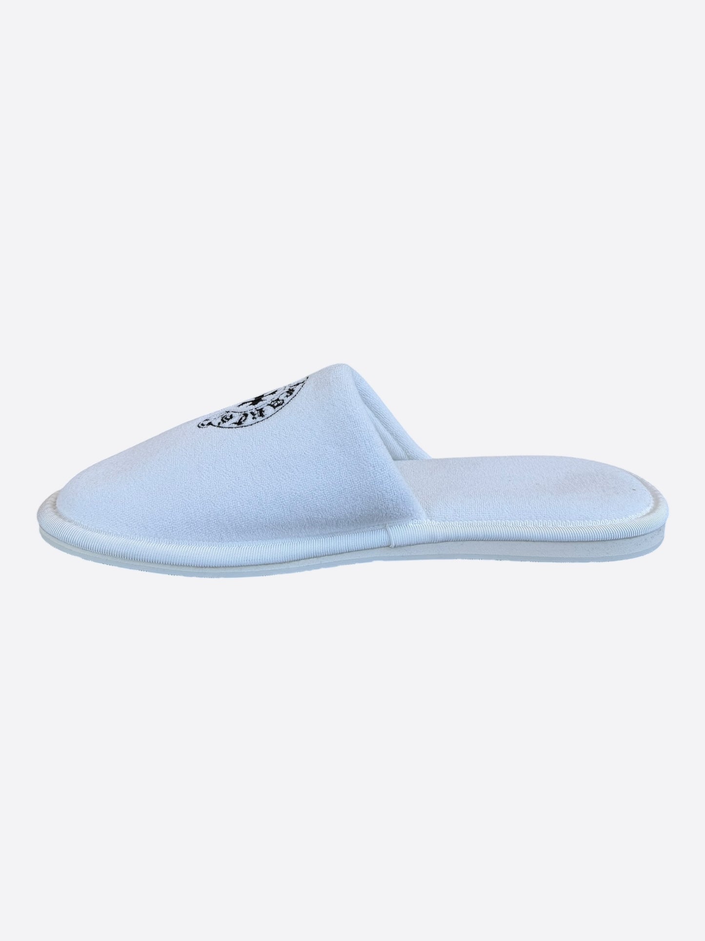 Chrome Hearts White & Black Horseshoe Logo Slippers