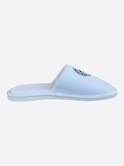 Chrome Hearts White & Black Horseshoe Logo Slippers