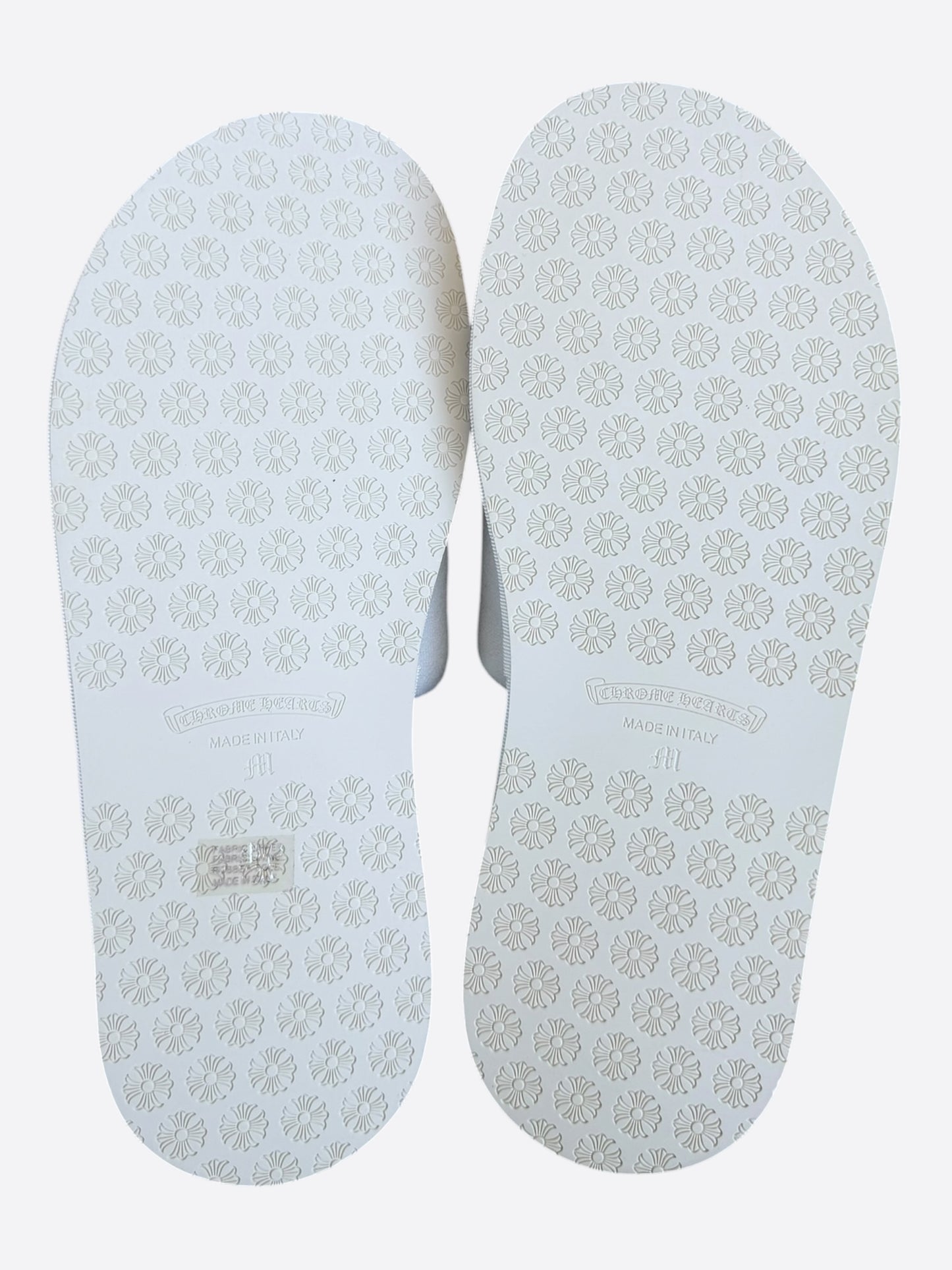 Chrome Hearts White & Black Horseshoe Logo Slippers