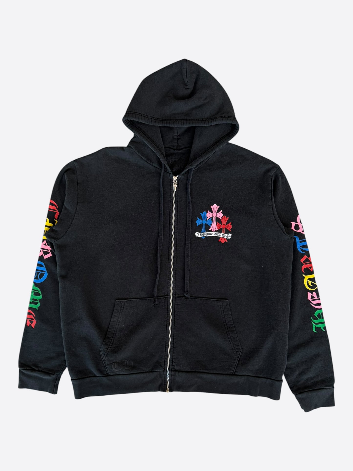 Chrome Hearts Black & Multicolor Cross Zip Up Hoodie