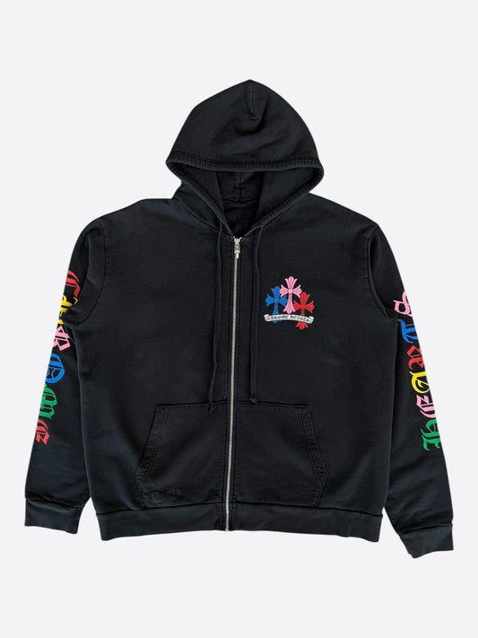 Chrome Hearts Black & Multicolor Cross Zip Up Hoodie