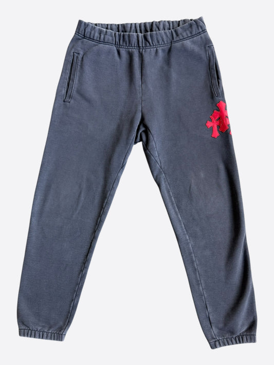 Chrome Hearts Navy & Red Triple Cross Patch Paper Jam Sweatpants