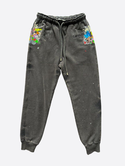 Gallery Dept Lanvin Washed Black Paint Splatter Sweatpants