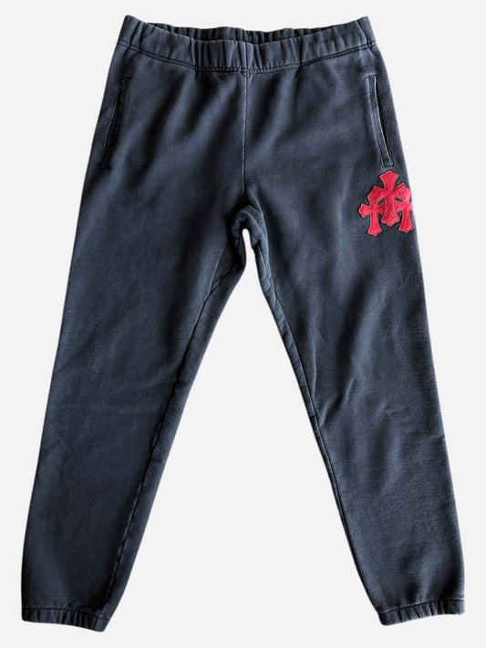 Chrome Hearts Navy & Red Triple Cross Patch Paper Jam Sweatpants
