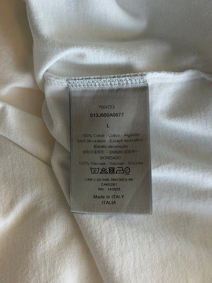 Dior White CD Icon Embroidered T-Shirt