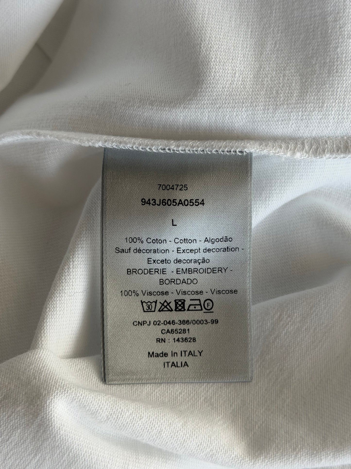 Dior White CD Icon Embroidered T-Shirt