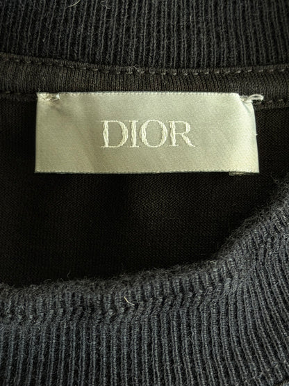 Dior Kenny Scharf Black & Green Embroidered Logo T-Shirt