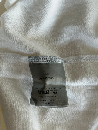 Dior White & Yellow CD Icon Embroidered T-Shirt