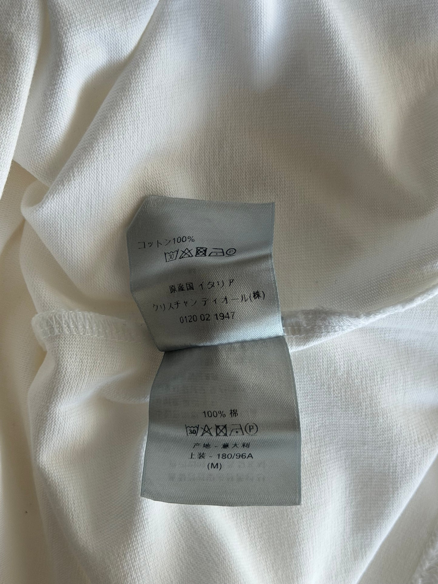 Dior White & Yellow CD Icon Embroidered T-Shirt