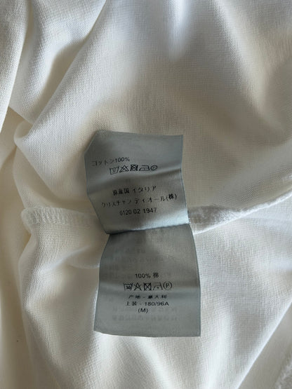 Dior White & Yellow CD Icon Embroidered T-Shirt