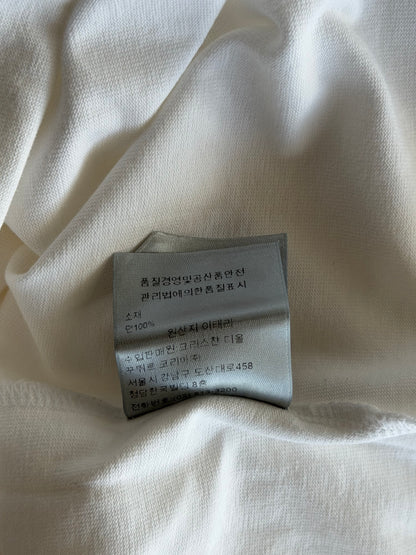 Dior White & Yellow CD Icon Embroidered T-Shirt