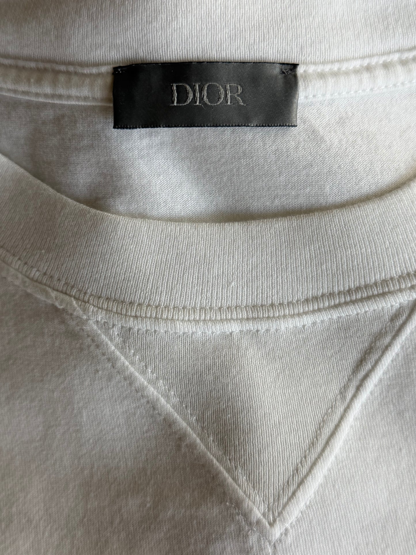 Dior White 1947 Embroidered Logo T-Shirt