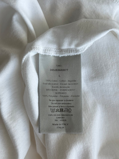 Dior White 1947 Embroidered Logo T-Shirt