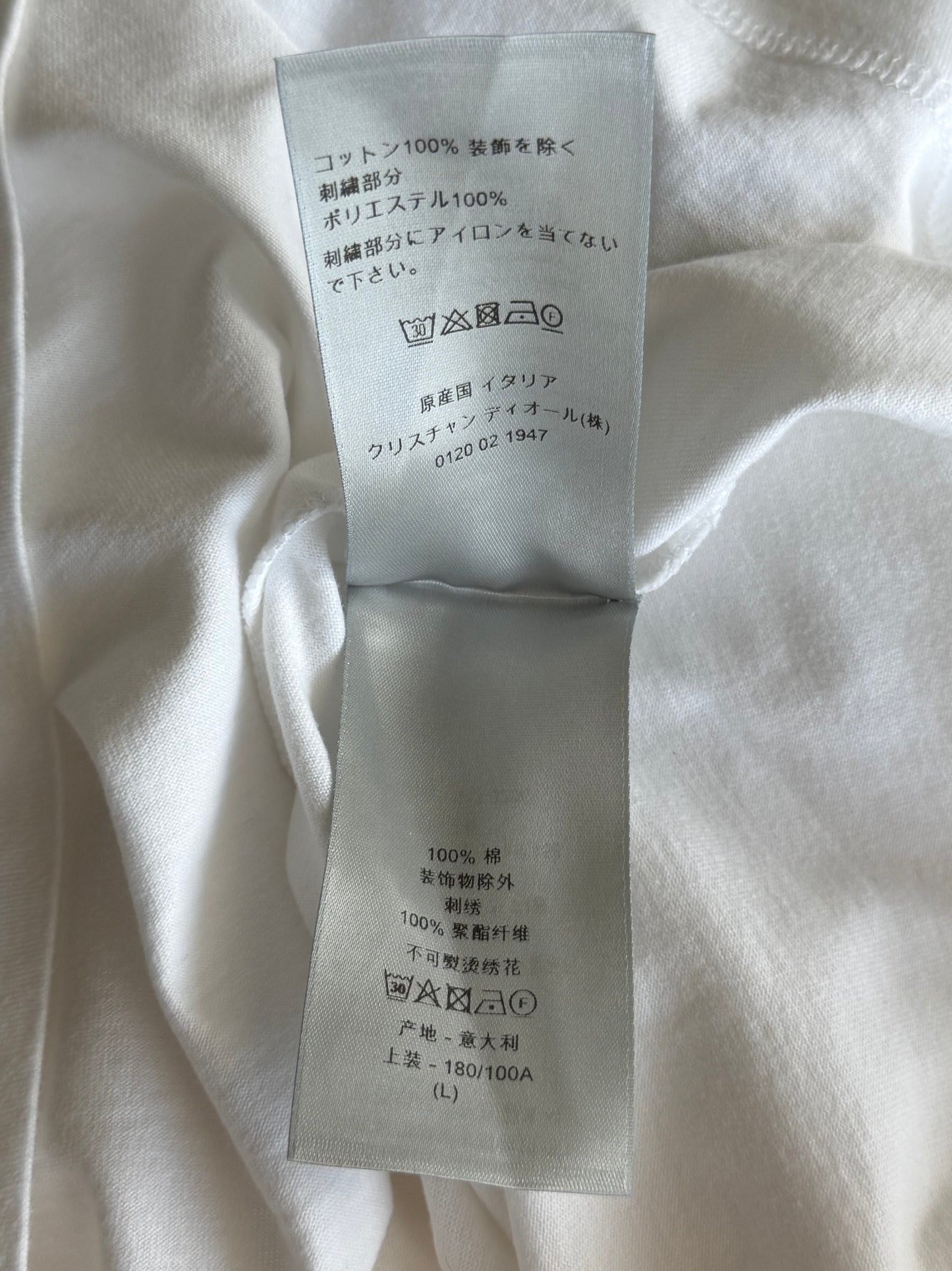 Dior White 1947 Embroidered Logo T-Shirt