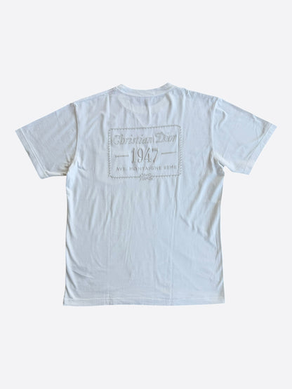 Dior White 1947 Embroidered Logo T-Shirt