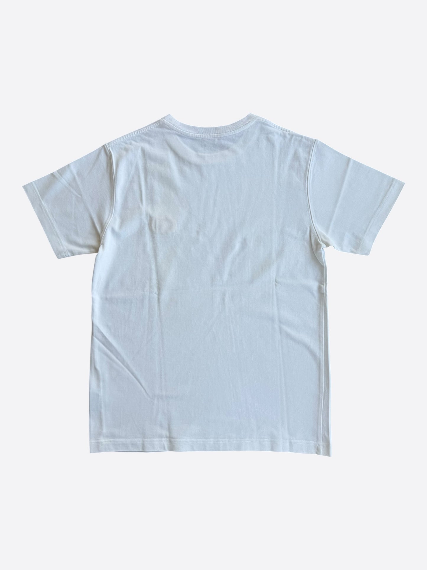 Dior White & Yellow CD Icon Embroidered T-Shirt