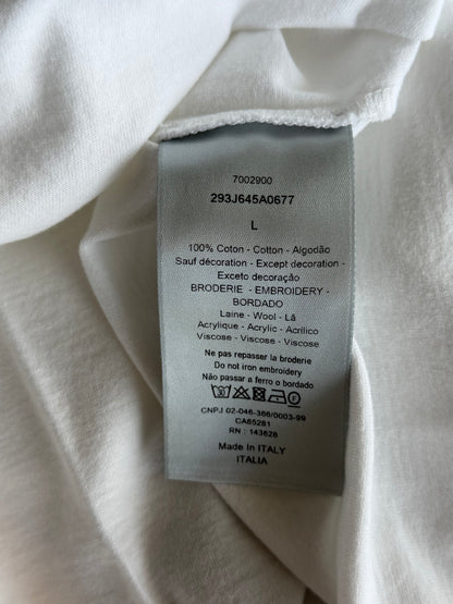 Dior White & Grey Atelier Embroidered Logo T-Shirt