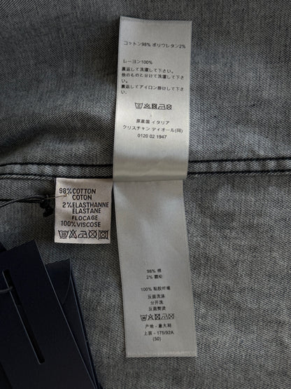 Dior Dark Blue Oblique Velour Button Up Shirt
