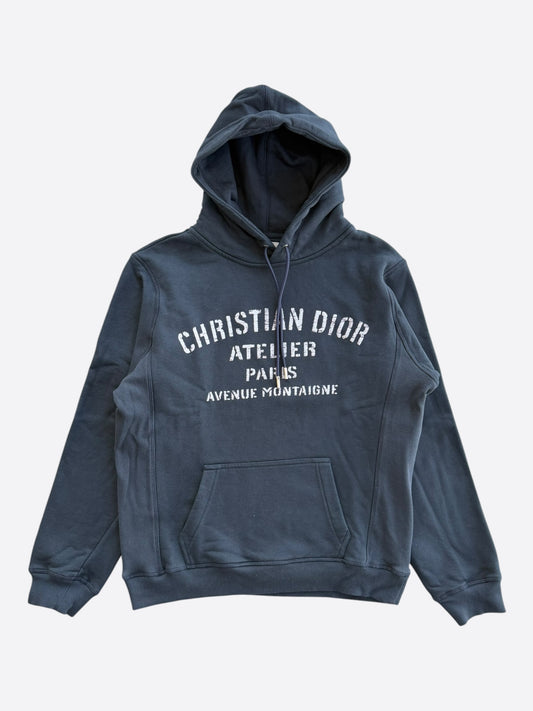 Dior Faded Black & White Atelier Logo Hoodie