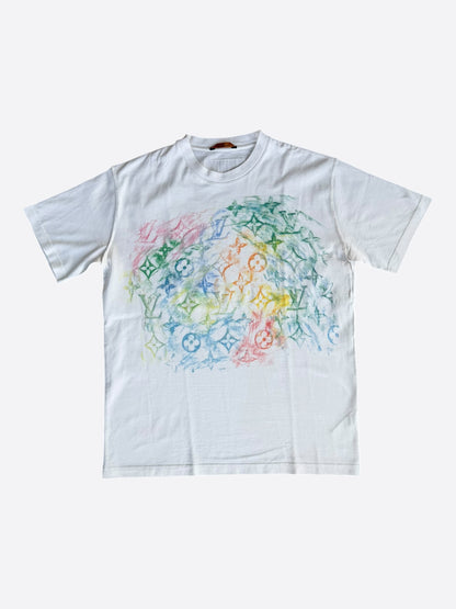 Louis Vuitton White Multicolor Pastel Monogram T-Shirt