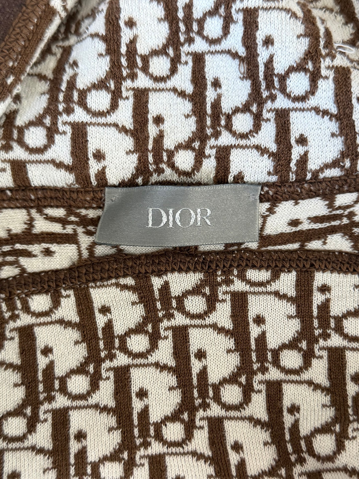 Dior Brown Oblique Zip Up Hoodie