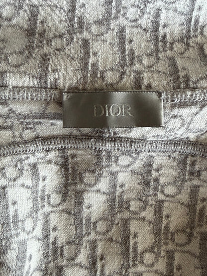 Dior White Oblique Zip Up Hoodie