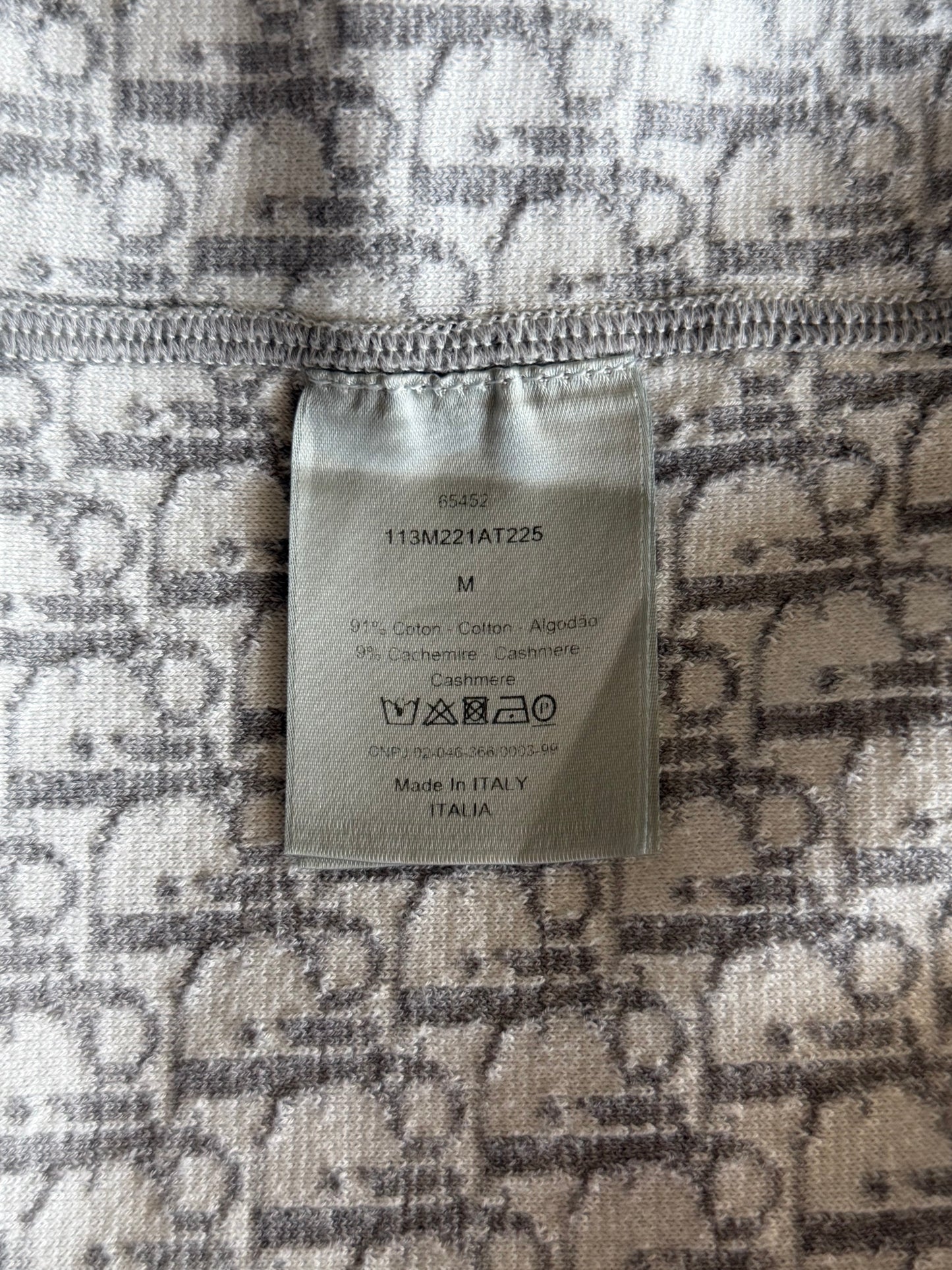Dior White Oblique Zip Up Hoodie
