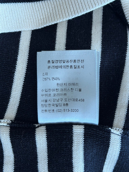 Dior Black & White Striped Logo Longsleeve T-Shirt