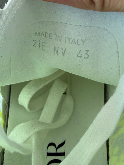 Dior White & Yellow Oblique B23 Sneakers