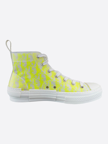 Dior White & Yellow Oblique B23 Sneakers