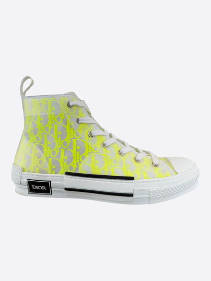 Dior White & Yellow Oblique B23 Sneakers