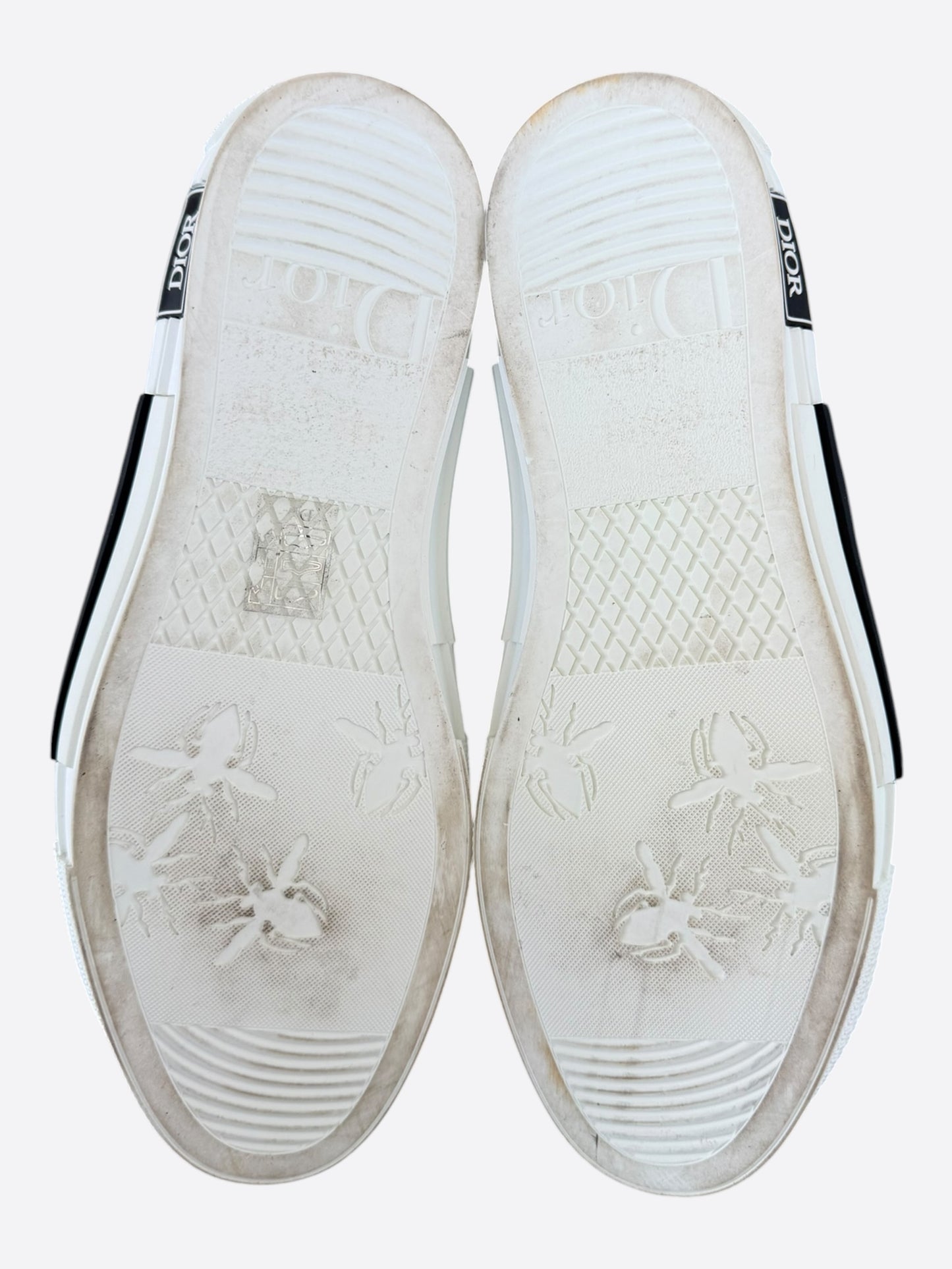 Dior White & Yellow Oblique B23 Sneakers
