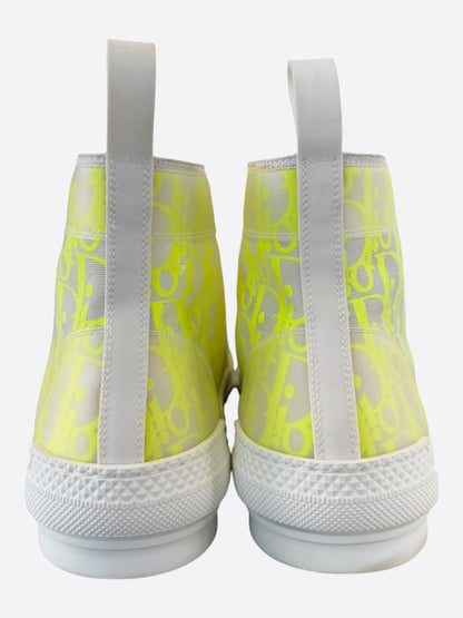 Dior White & Yellow Oblique B23 Sneakers