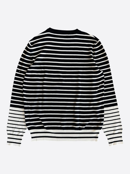 Dior Black & White Striped Logo Longsleeve T-Shirt