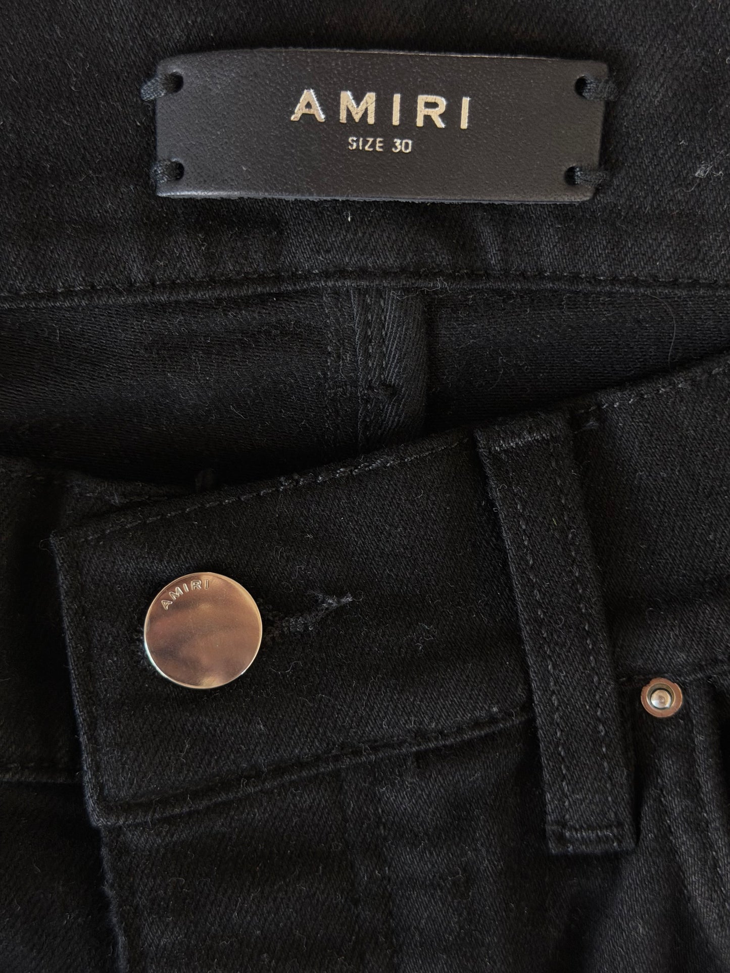 Amiri Black Slash Distressed Jeans