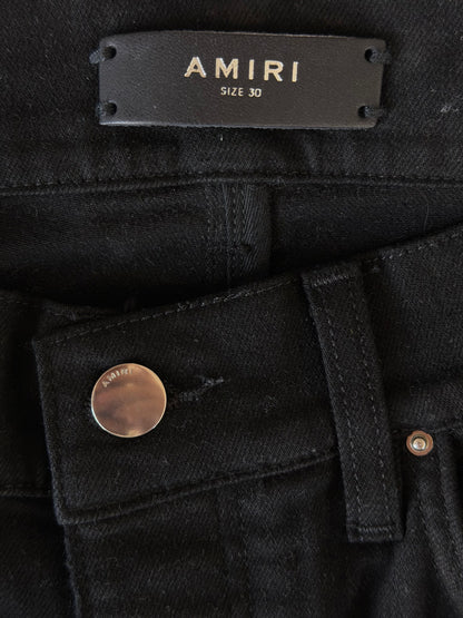 Amiri Black Slash Distressed Jeans
