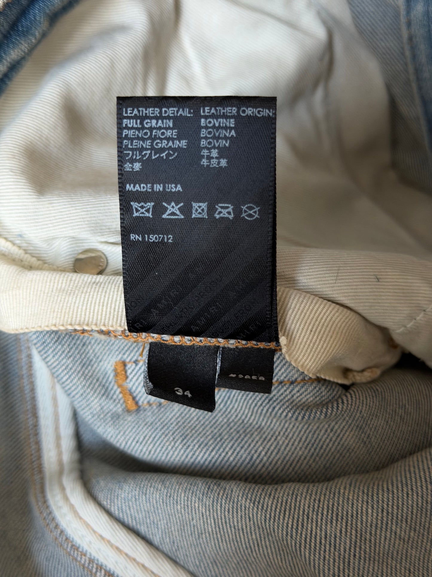 Amiri Clay Indigo & Tiger Patch Thrasher Jeans