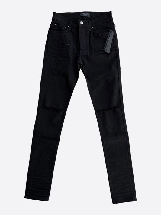 Amiri Black Slash Distressed Jeans
