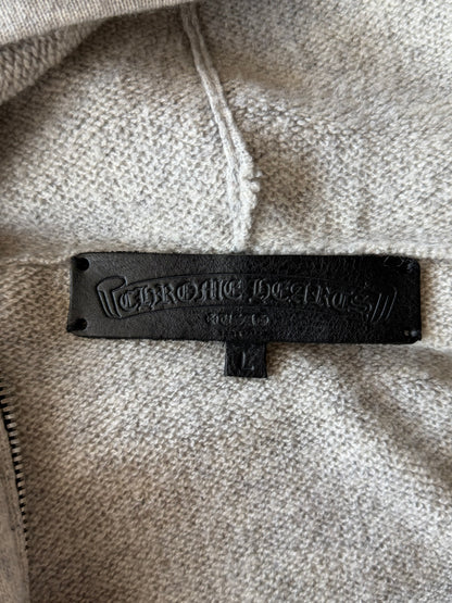Chrome Hearts Grey & Black Embroidered Cashmere Zip Up Hoodie