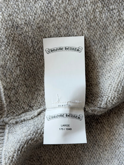 Chrome Hearts Grey & Black Embroidered Cashmere Zip Up Hoodie