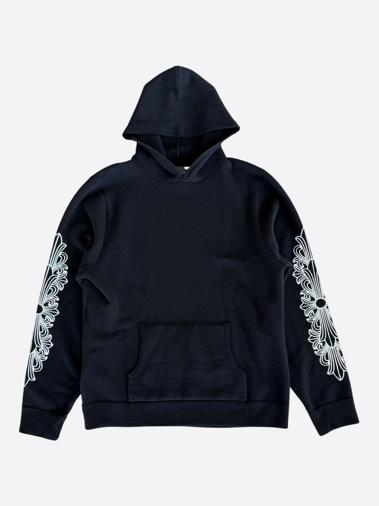 Chrome Hearts Black & White Floral Cashmere Hoodie