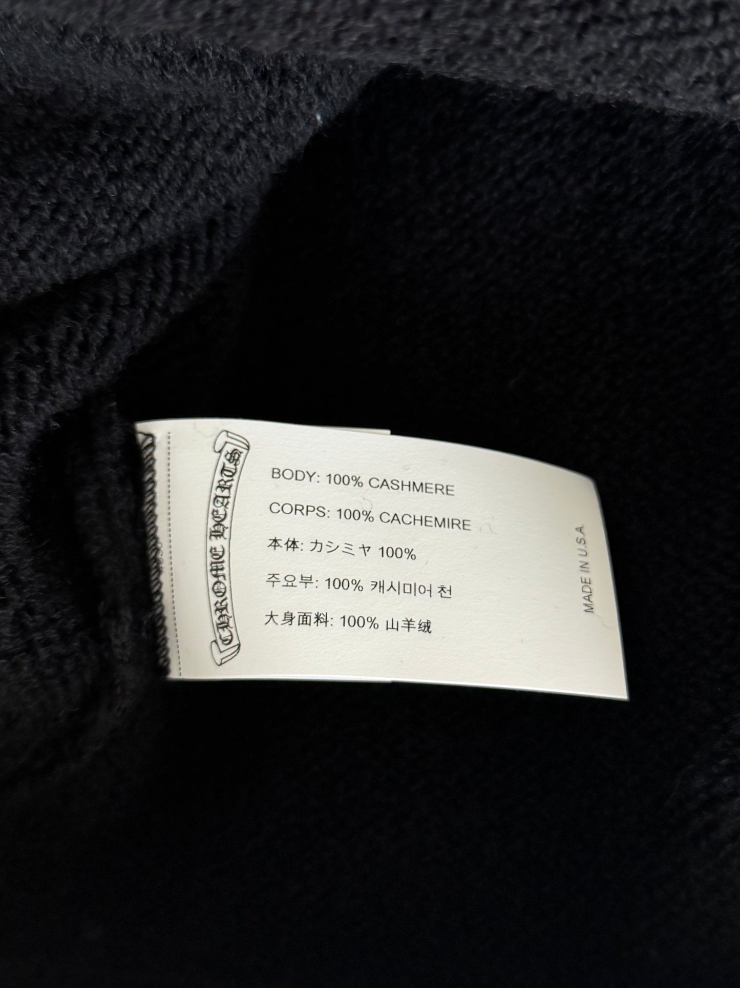 Chrome Hearts Black & White Floral Cashmere Hoodie