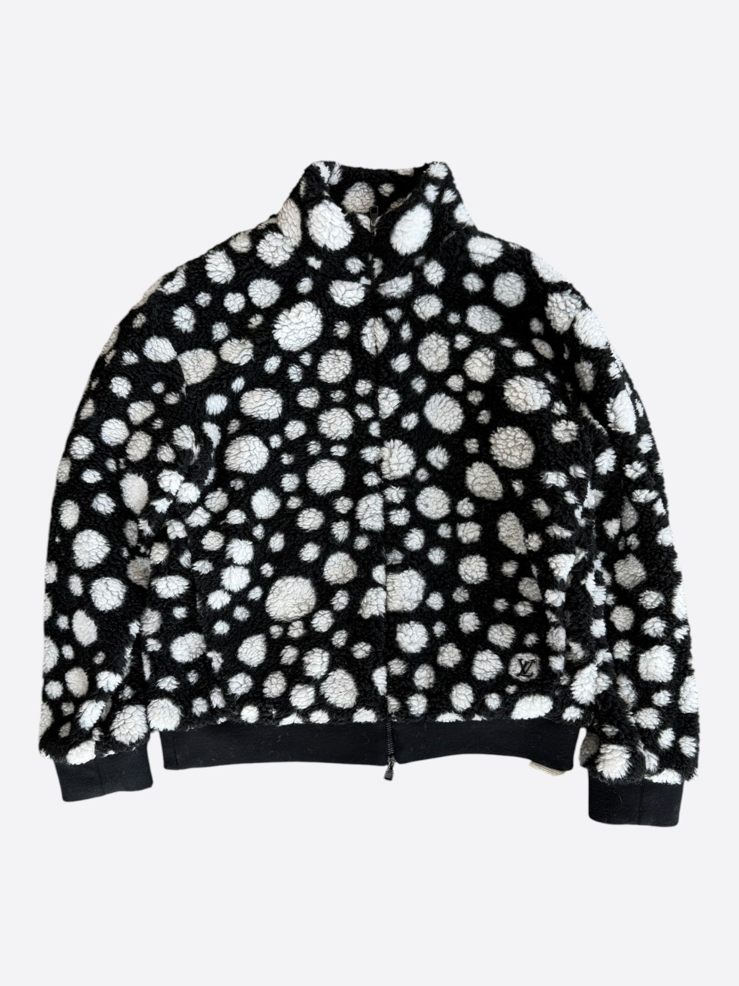 Louis Vuitton Yayoi Kusama Black & White Polka Dot Fleece Jacket